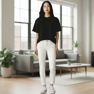 Fossil Womens Size 30 White Stretch Crop Ankle Fitted Jeans Casual Pants